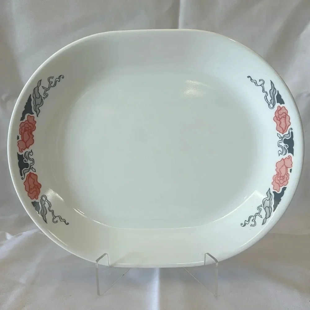 Vintage Corelle Rose Duo Serving Platter 12½" x 10" EXCELLENT CONDITION